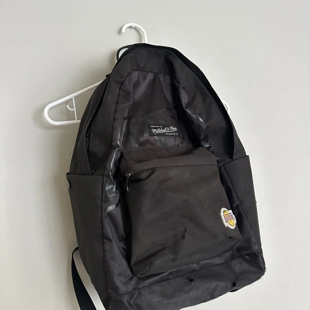 MITCHELL & NESS LA Lakers Backpack Has Some Small Holes Cosmetic 17‎ X 13